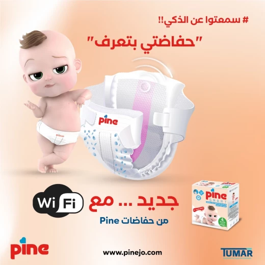 فوط باين سمارت,حجم 2 / 8 لـ 5 كيلو ,التعبئة  24 فوطة ,الحفاظة  الذكية الاولى  - باين - Image 2