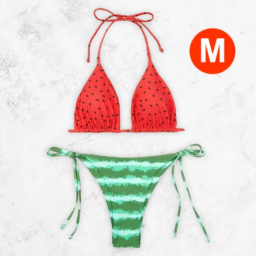 Watermelon Pattern Bikini Set - Size M Watermelon Pattern Bikini Set - Size M
