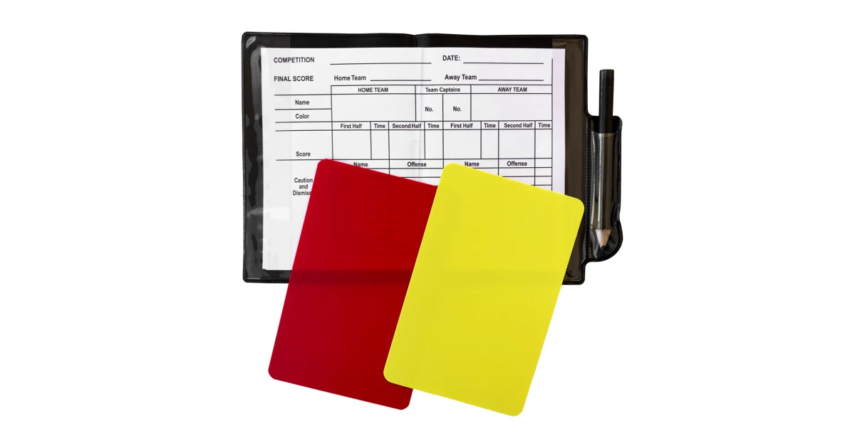 Referee Pockets Dumyah: Pocket size foldable football referee purse with yellow & red ...