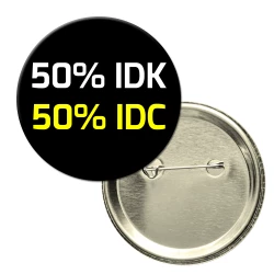 باجة دائرية - بروش - دبوس - فكاهه - 50% لا أعلم و 50% غير مهتم