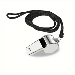 Football And Sports Referee Stainless Steel Whistle With Black Neck Rope