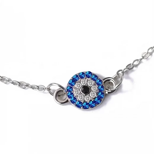 Fashionable Evil Eye Protection Anklet for Women - Silver color - Seathany - Image 2