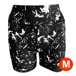High waist fitness / yoga / workout / Zumba shorts with black marble pattern & side pocket - Size M