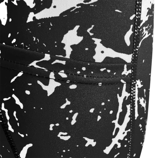 High waist fitness / yoga / workout / Zumba shorts with black marble pattern & side pocket - Size M - Image 3