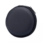 Black rounded pocket size organizer pouch for various objects or coins.  For outdoor and traveling or storing small objects