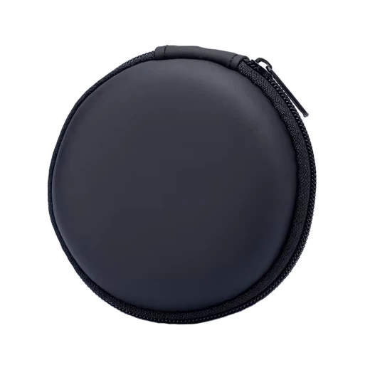 Black rounded pocket size organizer pouch for various objects or coins. For outdoor and traveling or storing small objects Black rounded pocket size organizer pouch for various objects or coins. For outdoor and traveling or storing small objects