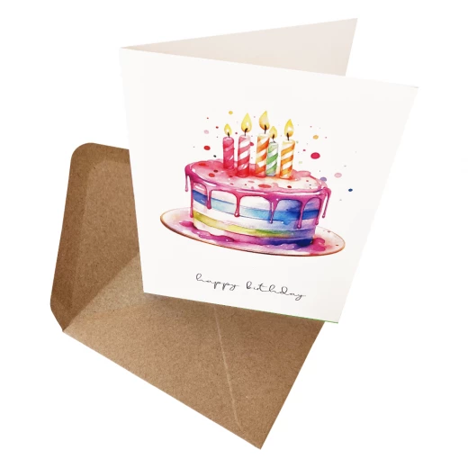 Water colors birthday greeting card style 5 - Image 2
