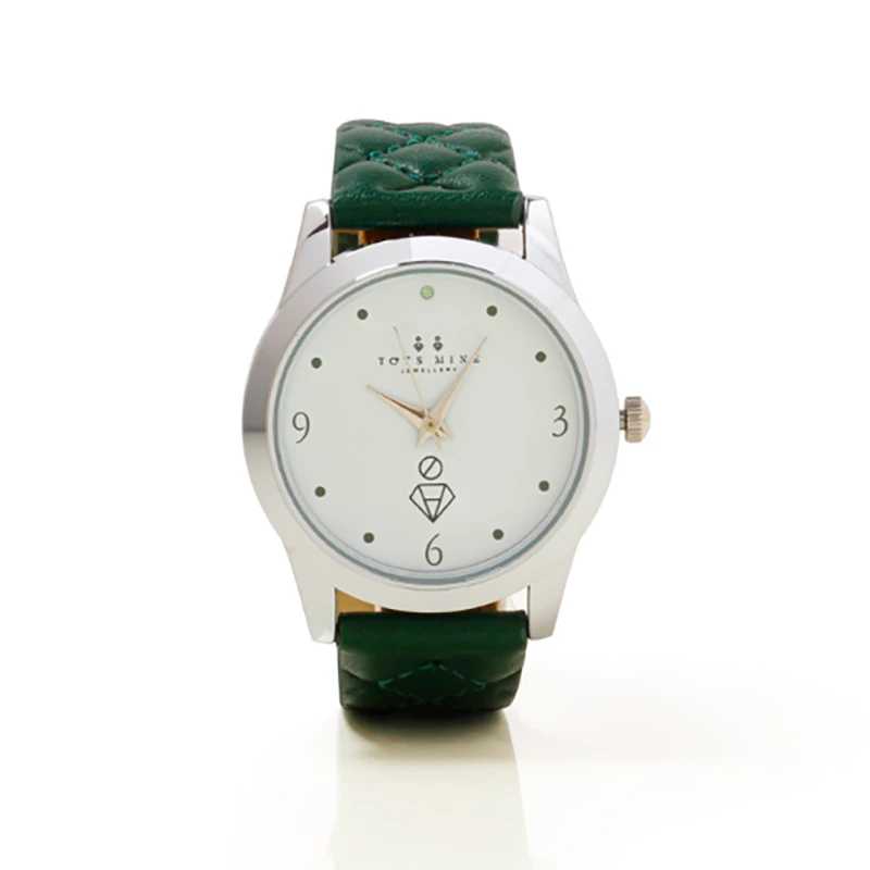 ساعة زمرد الخضراء للأمهات بحجر أخضر صغير يمثل الزمرد - توتس ماين