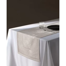 مفرش طاولة كابري بيج، بوليستر 100٪، 45×160 سم، ديكور أنيق وعملي للطاولة، صناعة تركية من مدام كوكو
