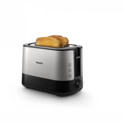 Philips HD2637/91 Long Slot 2-Slice Toaster – 1000W, Adjustable Browning, Extra-Wide Slots, Reheat, Defrost & Cancel Functions, Stainless Steel