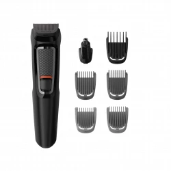 Philips MG3720/33 Multigroom Series 3000 – 7-in-1 Trimmer for Beard, Hair & Nose, Self-Sharpening Steel Blades, Cordless Use