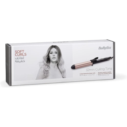 BaByliss 32mm Quartz Ceramic Hair Curling Iron, Advanced Ceramics, 6 Heat Settings 160°C–210°C, Heat Glove & Mat, C452SDE - Babyliss - Image 2