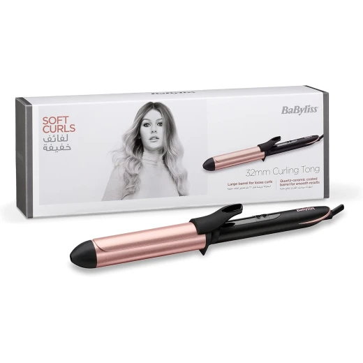 BaByliss 32mm Quartz Ceramic Hair Curling Iron, Advanced Ceramics, 6 Heat Settings 160°C–210°C, Heat Glove & Mat, C452SDE - Babyliss - Image 5