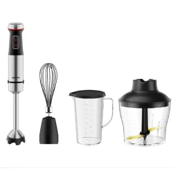 Conti HB 15002 BS Hand Blender Set – 1500W, Multiple Speeds, Copper Blade, Anti-Scratch Whisk, 600ml Chopper, Anti-Splash Ring