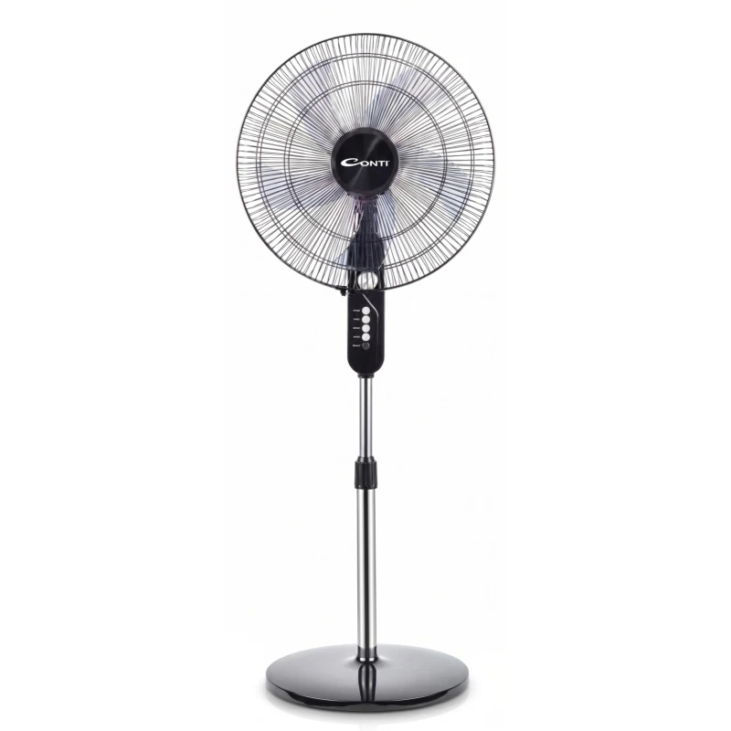 Conti 18-Inch Stand Fan, 60W, 5 Blades, 4 Speeds with Timer, Black, SF18007 BK - Conti