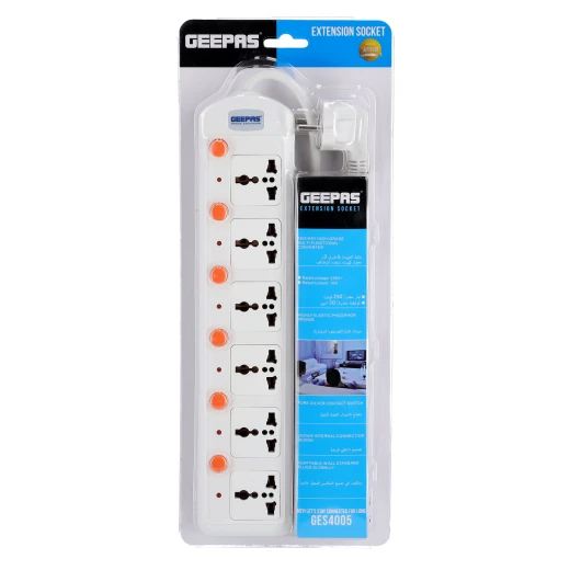 Geepas 6-Way Power Extension Board with Individual Switches, VDE Plug GES4005-VDE - GEEPAS - Image 2