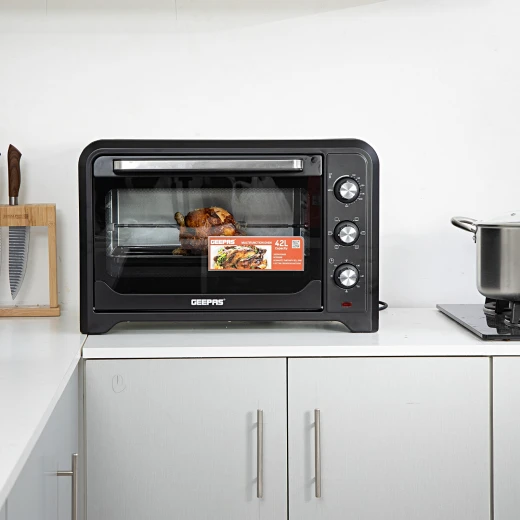 Geepas 2000W 42L Electric Oven, Rotisserie, 6-Stage Heating, Black GO4450N - GEEPAS - Image 5