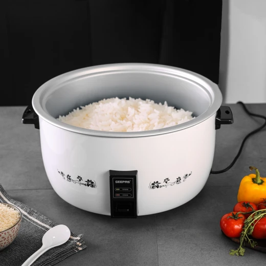 Geepas 10L Commercial Rice Cooker, Cook & Warm Function, Non-Stick Pot, White GRC4323 - GEEPAS - Image 2