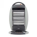 Geepas GHH9107 Halogen Heater – 1200W / 800W / 400W Power Settings, Safety Tip-Over Switch, Auto-Rolling Function, Grey - GEEPAS