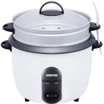 Geepas 500W 1.5L Automatic Rice Cooker, 3-in-1 Cook/Steam/Warm, White GRC35011 - GEEPAS