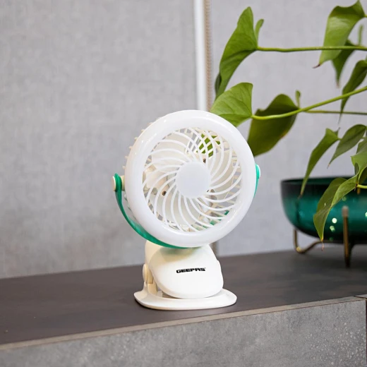 Geepas Rechargeable 2-in-1 Clip & Desk Fan, 36-LED Light, 7H Runtime, 1200mAh GF21137 - GEEPAS - Image 5