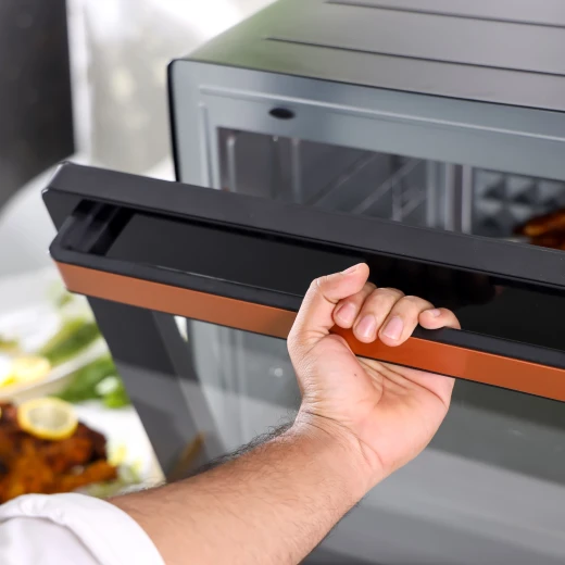 Geepas 100 L Multifunctional Oven- GO34059| 2800 W, With Rotisserie, Convection Functions and Inner Lamp| Easy to Use Control Knobs, 7 Stages Heating Selector, Adjustable Temperature| Perfect for Baking, Roasting, Cooking Meat, Vegetables, Cakes, Etc.| Bl - GEEPAS - Image 6