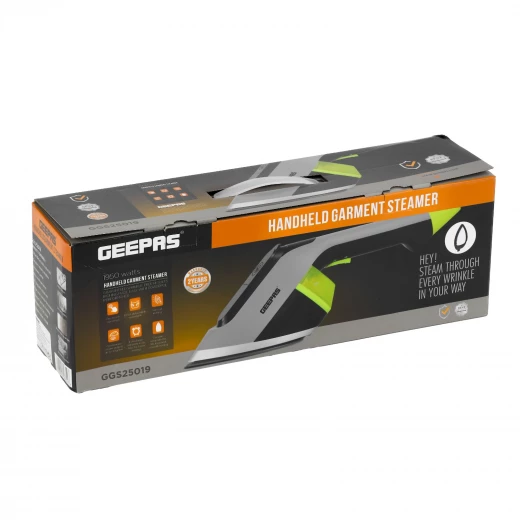 Geepas GGS25019 Handheld Garment Steamer – 1950W, One-Touch Operation, 170ml Water Tank, Ceramic-Coated Plate & Brush Accessory, Grey - GEEPAS - Image 7
