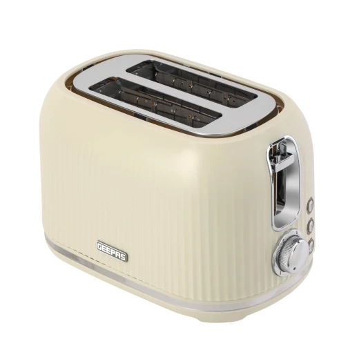 Geepas Fluted 2-Slice Toaster, 6 Browning Levels, Cream GBT36558UK-CR - GEEPAS - Image 2