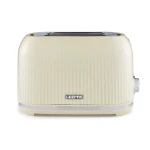 Geepas Fluted 2-Slice Toaster, 6 Browning Levels, Cream GBT36558UK-CR - GEEPAS