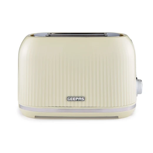 Geepas Fluted 2-Slice Toaster, 6 Browning Levels, Cream GBT36558UK-CR Geepas Fluted 2-Slice Toaster, 6 Browning Levels, Cream GBT36558UK-CR