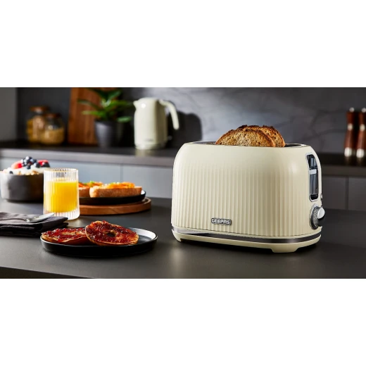 Geepas Fluted 2-Slice Toaster, 6 Browning Levels, Cream GBT36558UK-CR - GEEPAS - Image 5