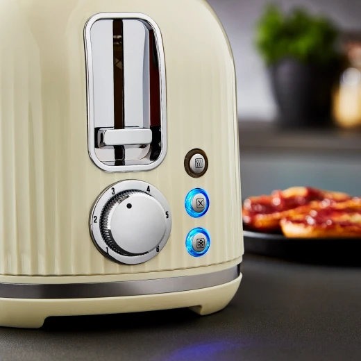 Geepas Fluted 2-Slice Toaster, 6 Browning Levels, Cream GBT36558UK-CR - GEEPAS - Image 7