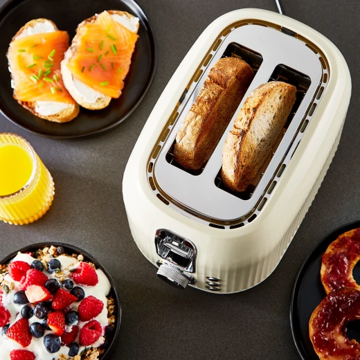 Geepas Fluted 2-Slice Toaster, 6 Browning Levels, Cream GBT36558UK-CR - GEEPAS - Image 8