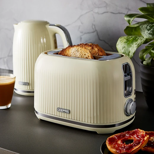 Geepas Fluted 2-Slice Toaster, 6 Browning Levels, Cream GBT36558UK-CR - GEEPAS - Image 9