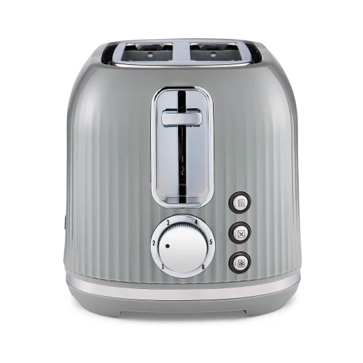 Geepas Fluted 2-Slice Toaster, 6 Browning Levels, Grey GBT36558UK-GR - GEEPAS - Image 2