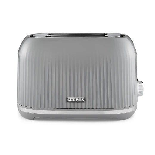 Geepas Fluted 2-Slice Toaster, 6 Browning Levels, Grey GBT36558UK-GR Geepas Fluted 2-Slice Toaster, 6 Browning Levels, Grey GBT36558UK-GR