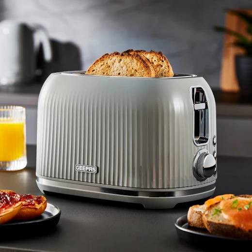 Geepas Fluted 2-Slice Toaster, 6 Browning Levels, Grey GBT36558UK-GR - GEEPAS - Image 6