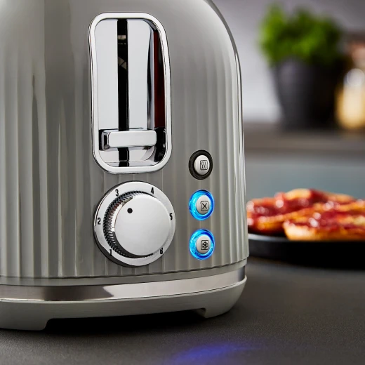 Geepas Fluted 2-Slice Toaster, 6 Browning Levels, Grey GBT36558UK-GR - GEEPAS - Image 8