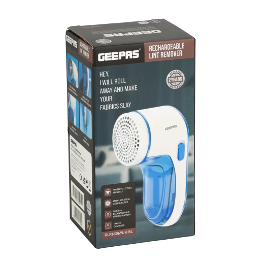 Geepas Rechargeable Lint Remover, Type-C, Child Lock, White/Blue GLR63069UK-BL - GEEPAS - Image 10
