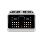 Geepas Digital 4-Slice Toaster, LED Touch, 6 Modes, Silver GBT36569UK - GEEPAS