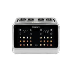 Geepas Digital 4-Slice Toaster, LED Touch, 6 Modes, Silver GBT36569UK