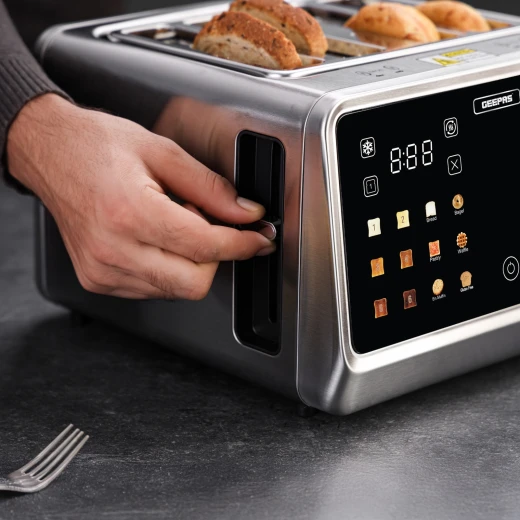 Geepas Digital 4-Slice Toaster, LED Touch, 6 Modes, Silver GBT36569UK - GEEPAS - Image 5