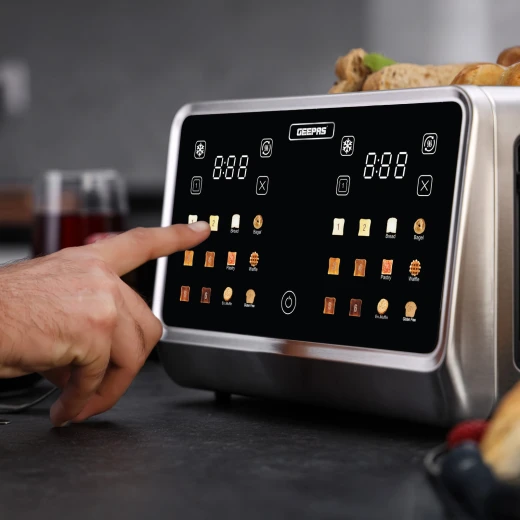 Geepas Digital 4-Slice Toaster, LED Touch, 6 Modes, Silver GBT36569UK - GEEPAS - Image 6