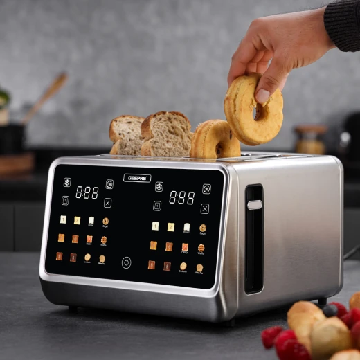 Geepas Digital 4-Slice Toaster, LED Touch, 6 Modes, Silver GBT36569UK - GEEPAS - Image 8
