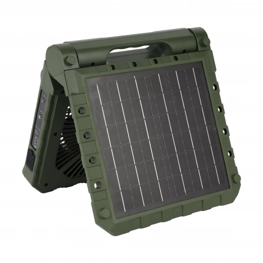 Geepas 8" Rechargeable Solar Fan with Remote Control, Smart Panel & LED Light – 3 Speed Modes, 20 Hours Working Time – GF21233 – Green - GEEPAS - Image 5