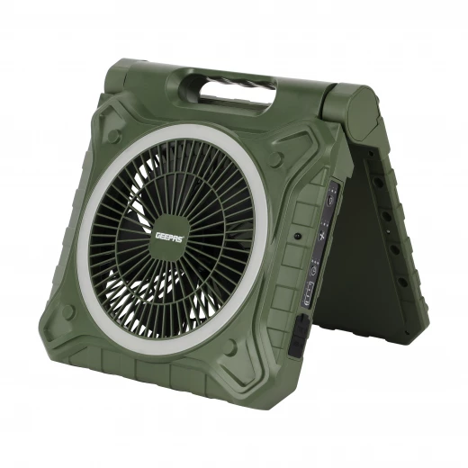 Geepas 8" Rechargeable Solar Fan with Remote Control, Smart Panel & LED Light – 3 Speed Modes, 20 Hours Working Time – GF21233 – Green - GEEPAS - Image 8