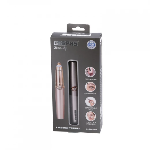 Geepas GLS86040 Eyebrow Trimmer – USB Rechargeable, Built-in Light Indicator, Precision Head with Sharp Blades, Portable Design, Rose Gold - GEEPAS - Image 2