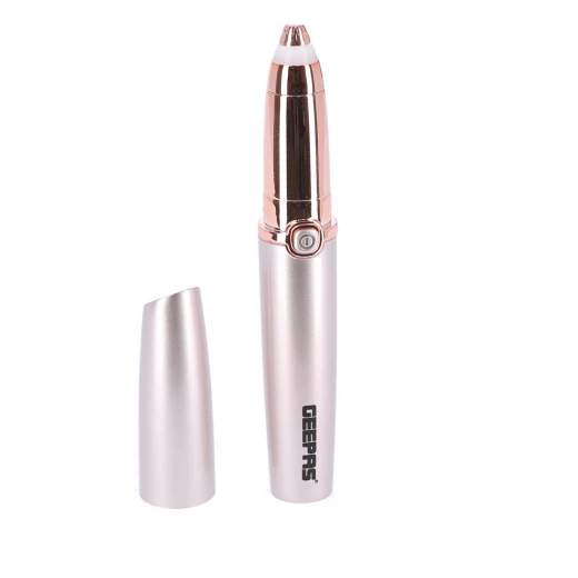 Geepas GLS86040 Eyebrow Trimmer – USB Rechargeable, Built-in Light Indicator, Precision Head with Sharp Blades, Portable Design, Rose Gold