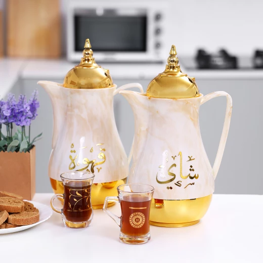 Royalford RF9412 Double-Wall Marble Coffee & Tea Set – Insulated, Leak-Proof (1 L × 2) - Royalford - Image 2
