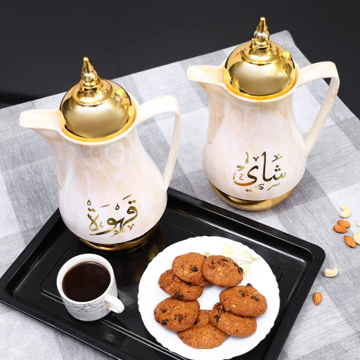 Royalford RF9412 Double-Wall Marble Coffee & Tea Set – Insulated, Leak-Proof (1 L × 2) - Royalford - Image 3